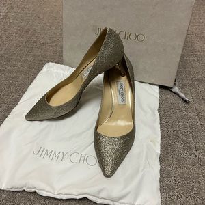 Jimmy Choo sparkle kitten heels size 39.5 (8.5 US)